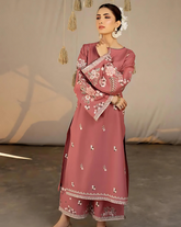 2 Piece Stitched Lawn Embroidered Dress, Peach color, LP-51