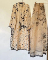 3 Piece Stitched Kattan Silk Printed Dress,SS-56