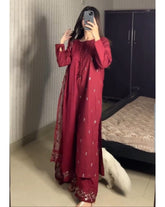 mm-71 - 3 pcs Cotton Embroidered Dress