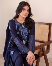 3 Piece Karandi Embroidered Dress - Noor e nil