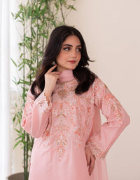 3 Piece Premium Raw Silk Embroidered Dress - Rosita