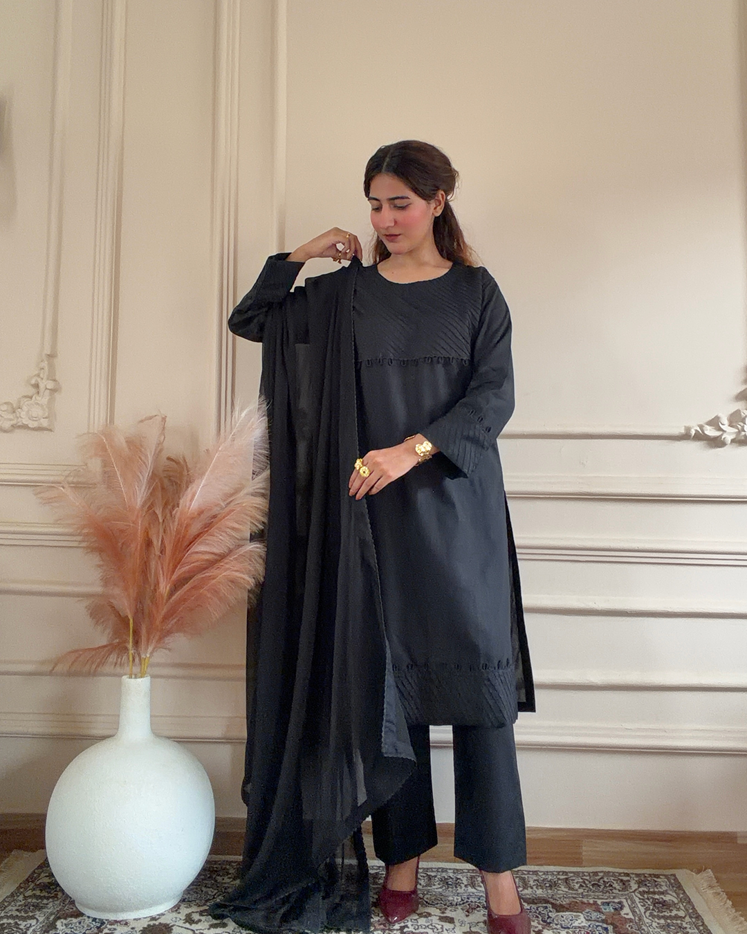 3 Piece Solid 🖤 Noir Elegance