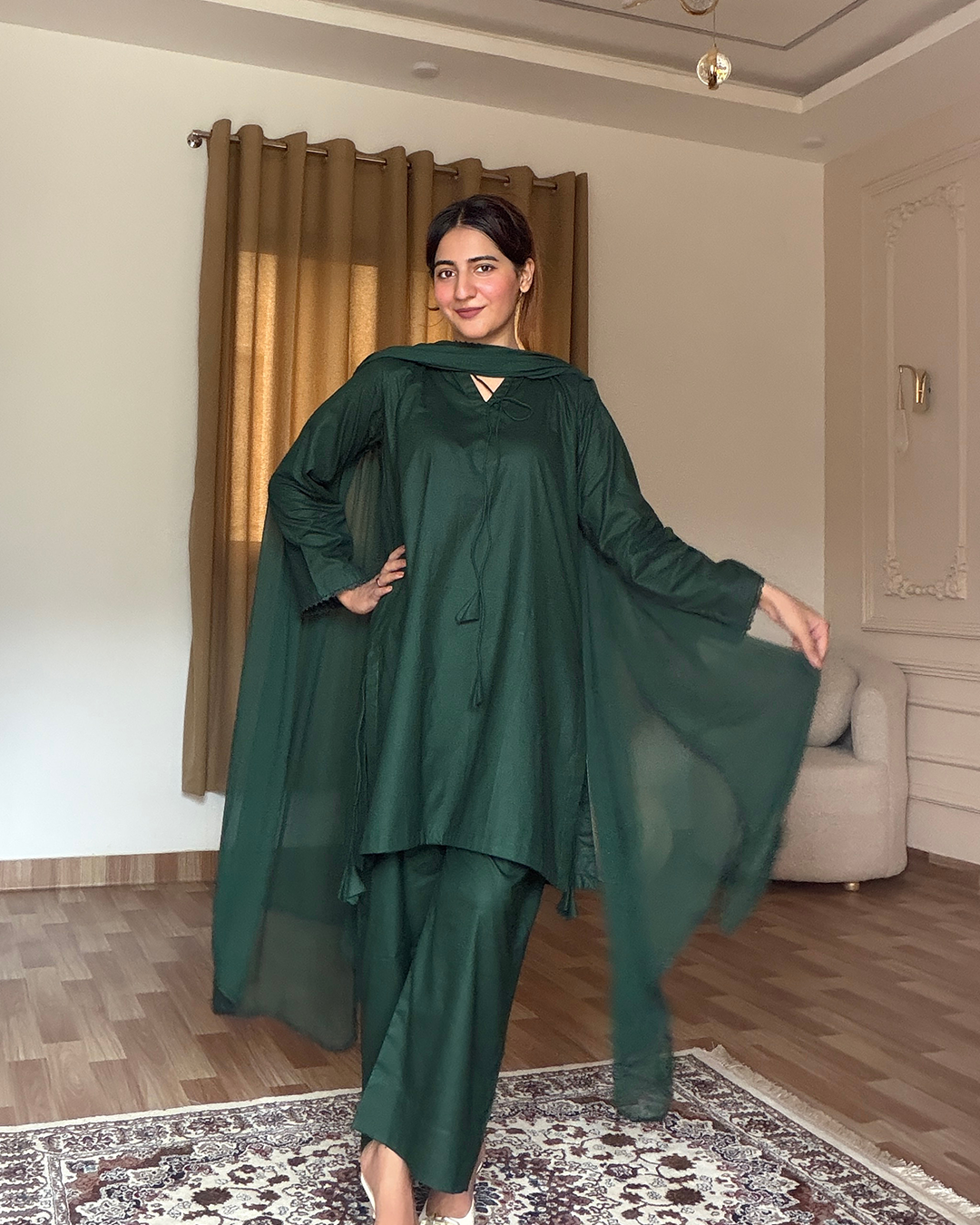 3 Piece Solid (Green Elegance)