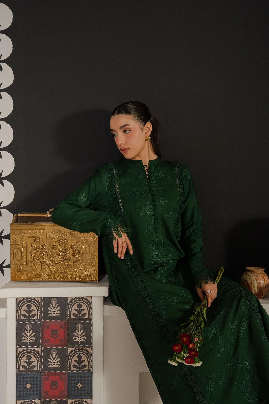 Libbasium 2 Piece dress Sabz Noor