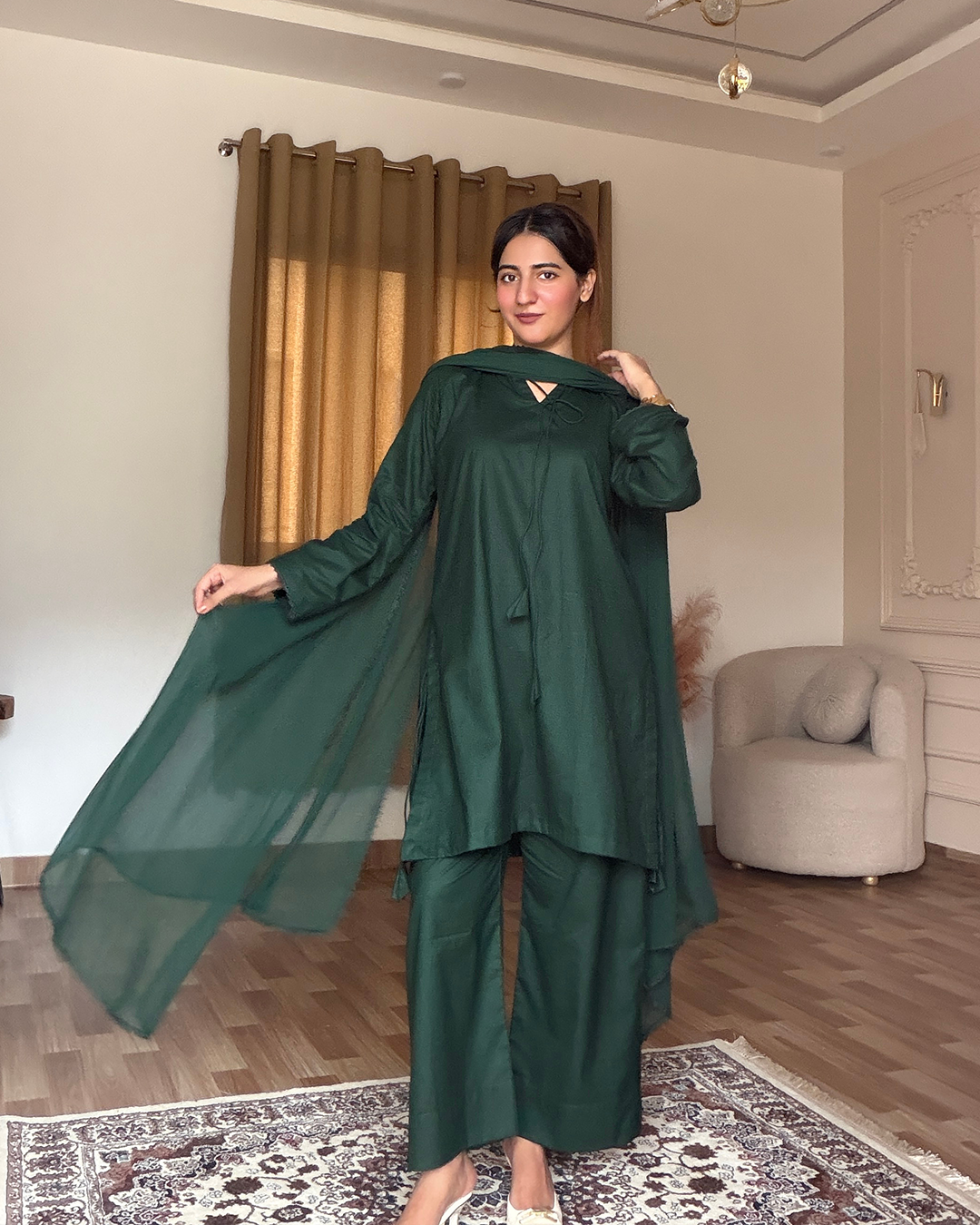 3 Piece Solid (Green Elegance)