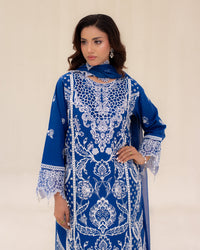 3 Piece Cotton Embroidered Dress - Zarqa set