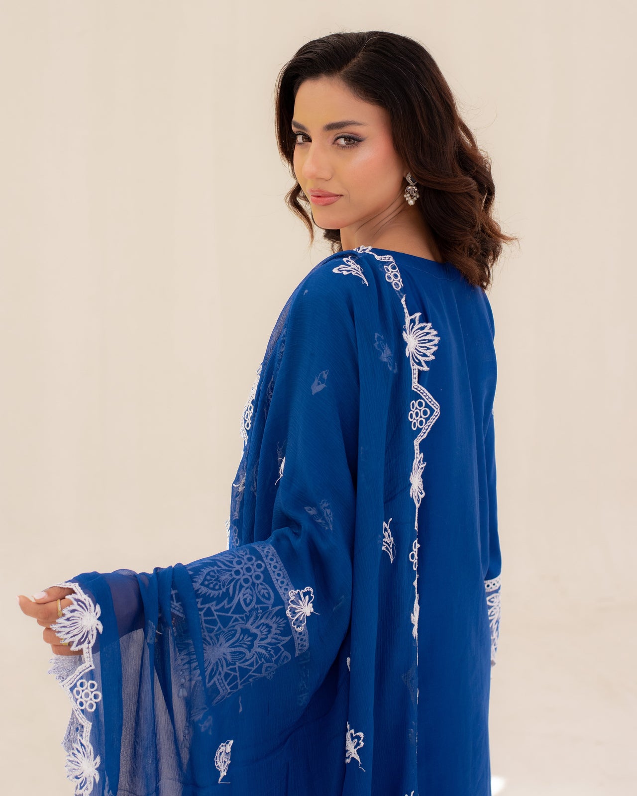 3 Piece Cotton Embroidered Dress - Zarqa set