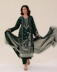 3 Piece Cotton Embroidered Dress - Mehreen set