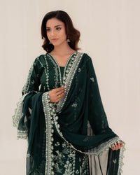 3 Piece Cotton Embroidered Dress - Mehreen set