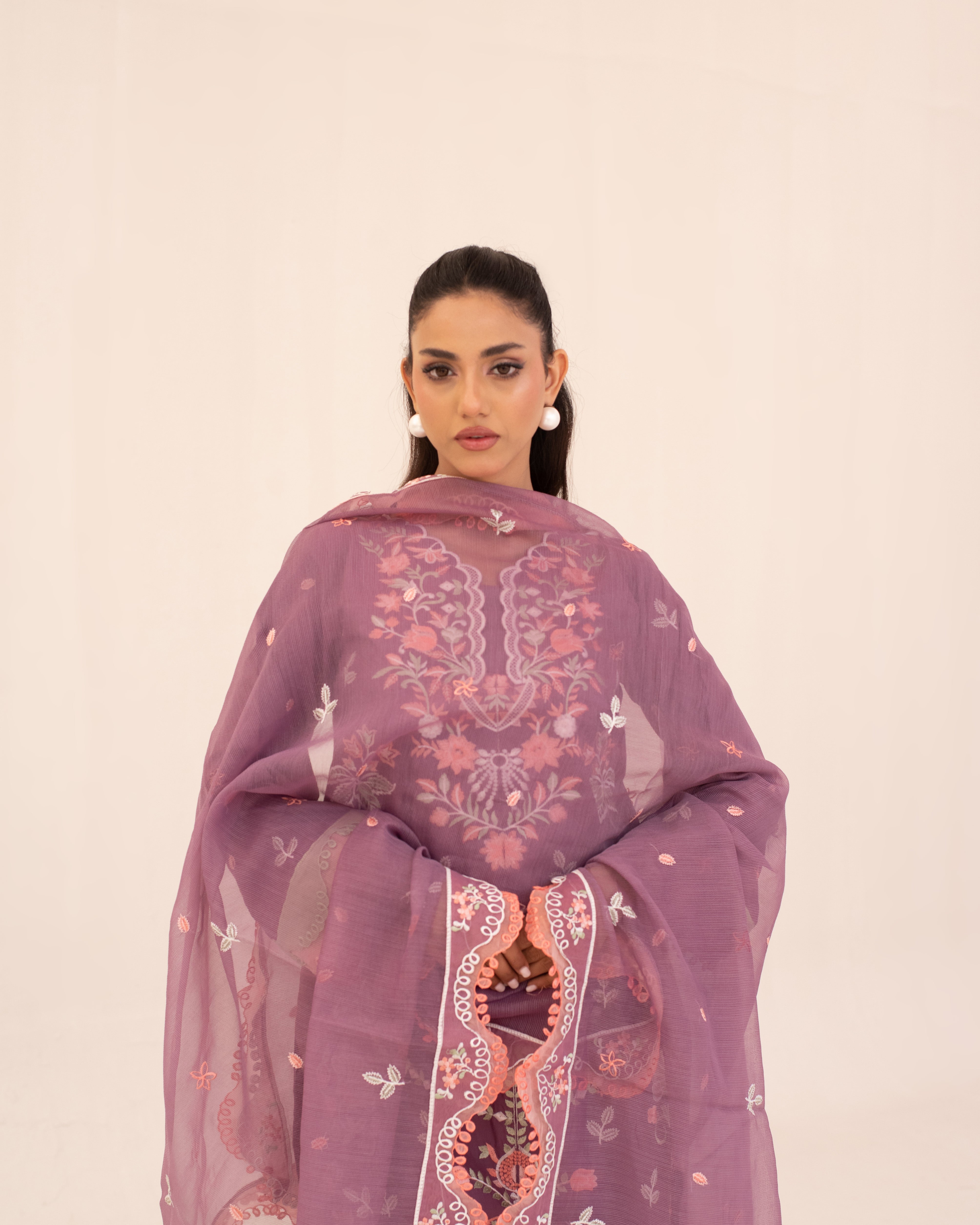 3 Piece Cotton Embroidered Dress - Sehar set