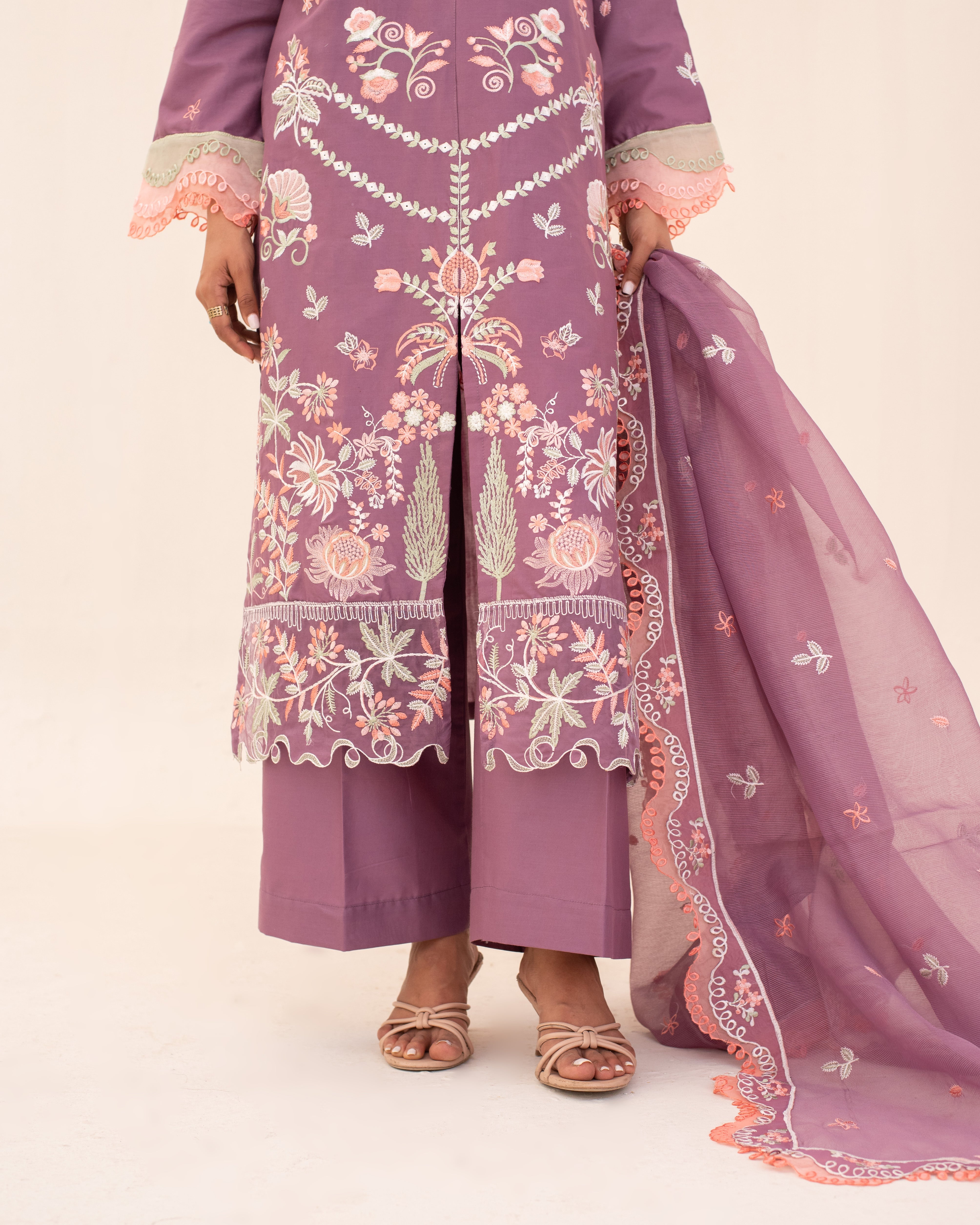 3 Piece Cotton Embroidered Dress - Sehar set