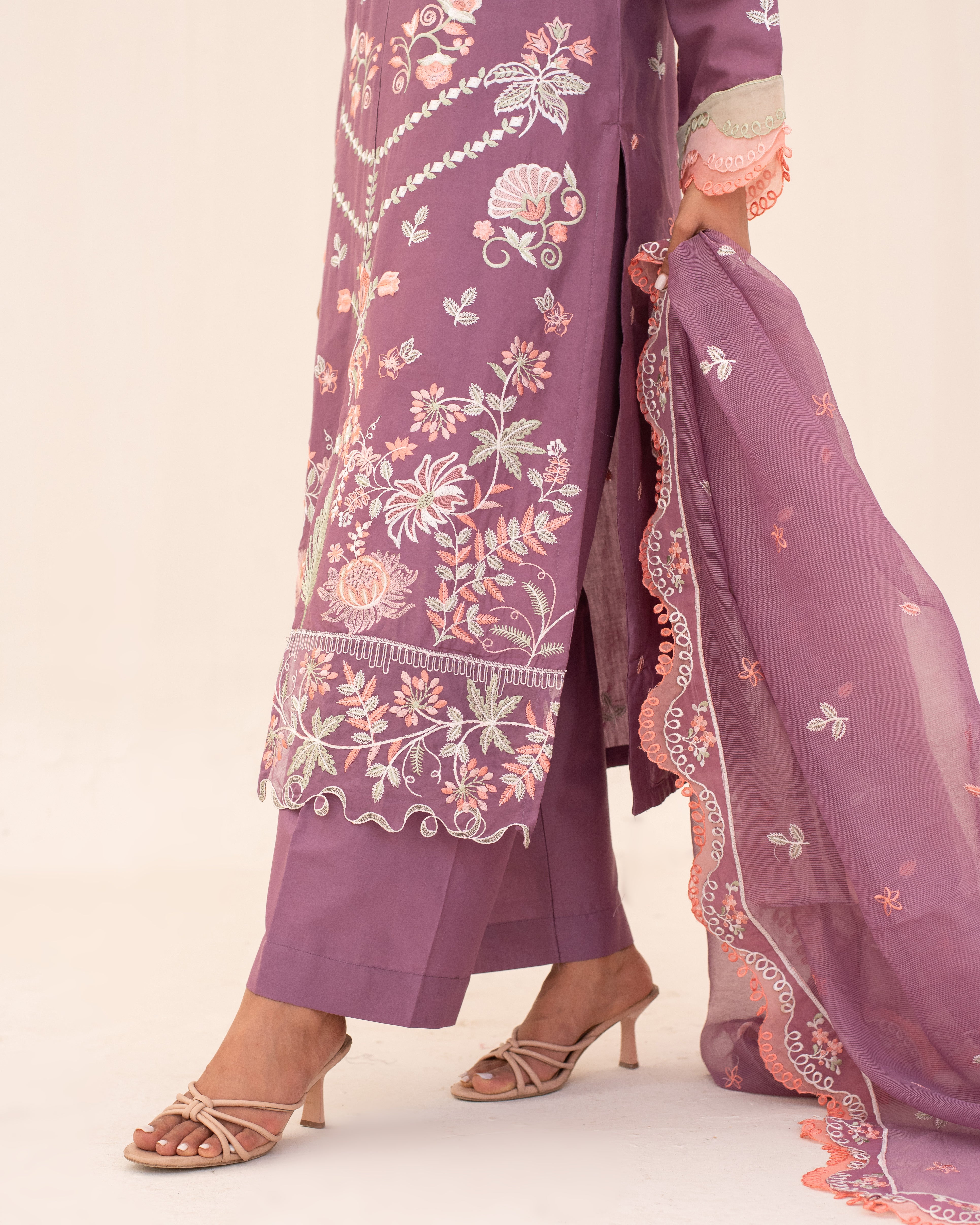 3 Piece Cotton Embroidered Dress - Sehar set