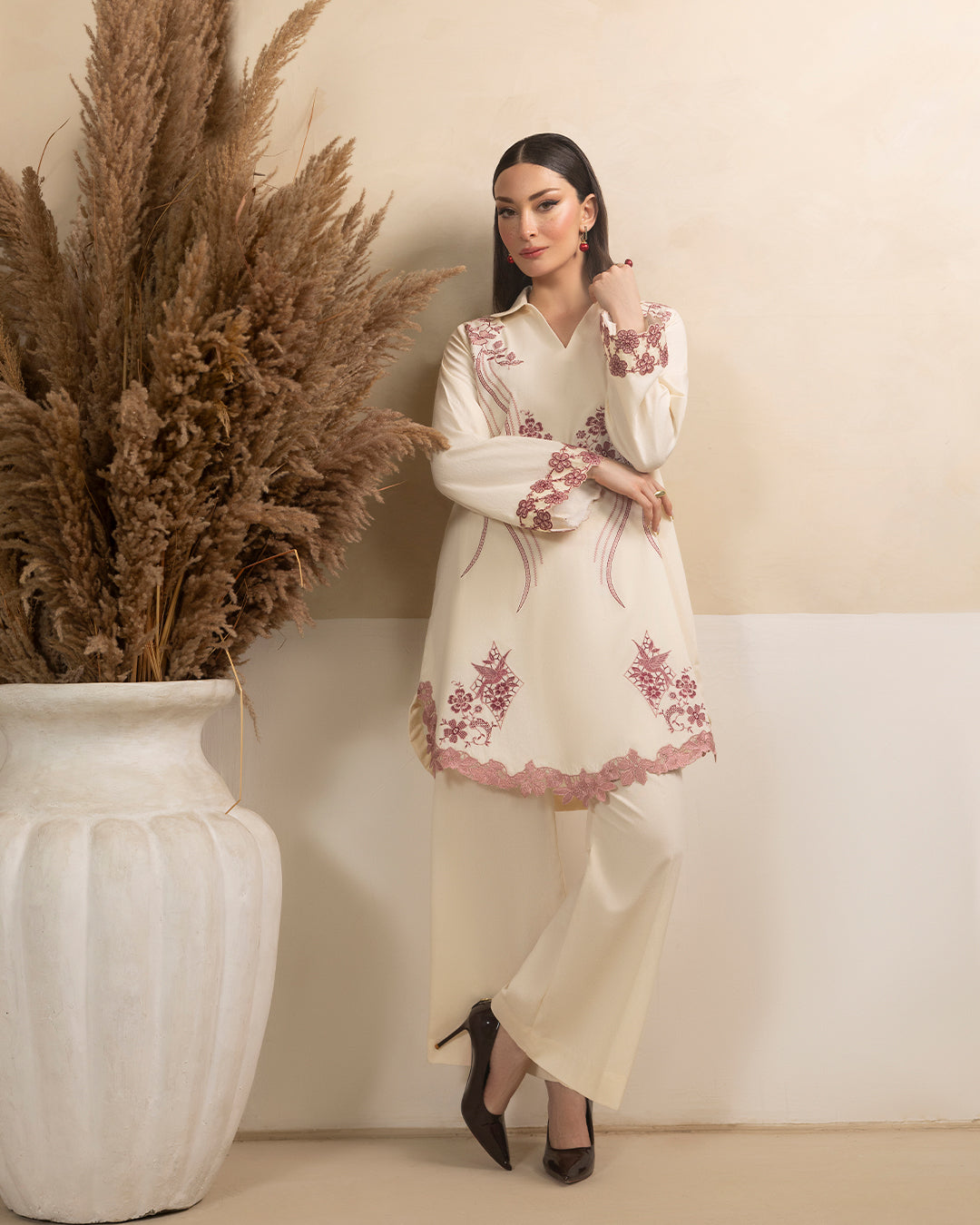 Libbasium 2 Piece dress Rose Ivory