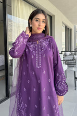 Pc-16 - 3 piece cotton Embroidered Dress