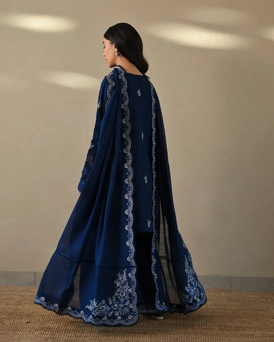 bl-61 - 3 piece cotton Embroidered Dress