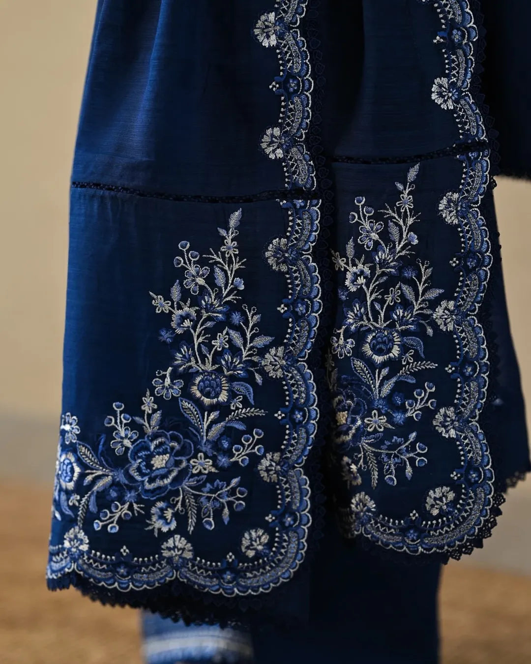bl-61 - 3 piece cotton Embroidered Dress