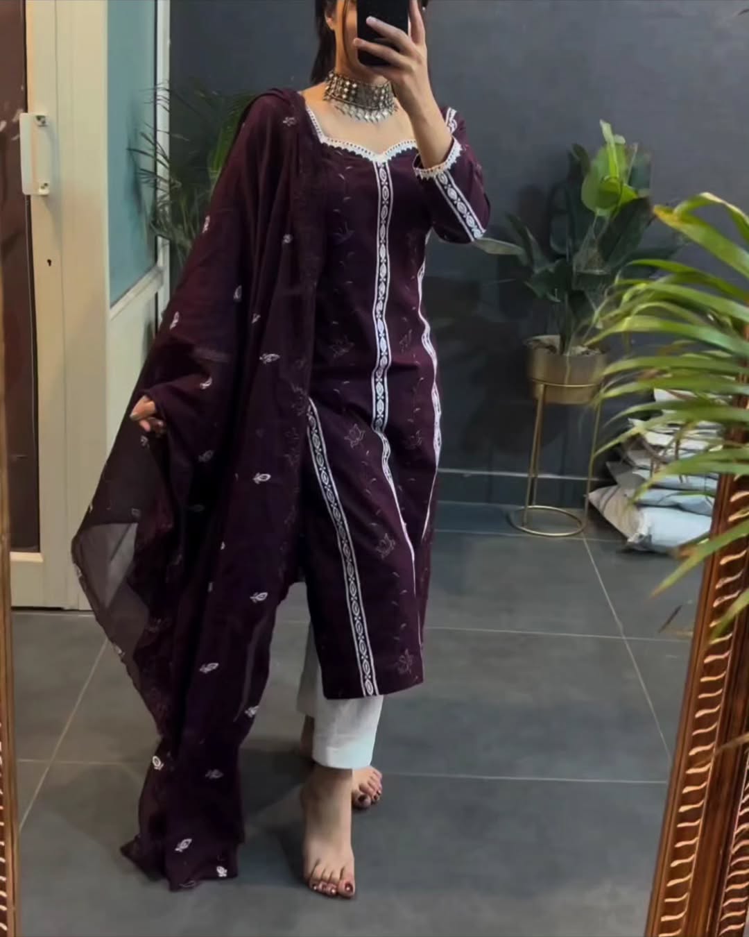 3-piece Embroidered cotton - JM-02