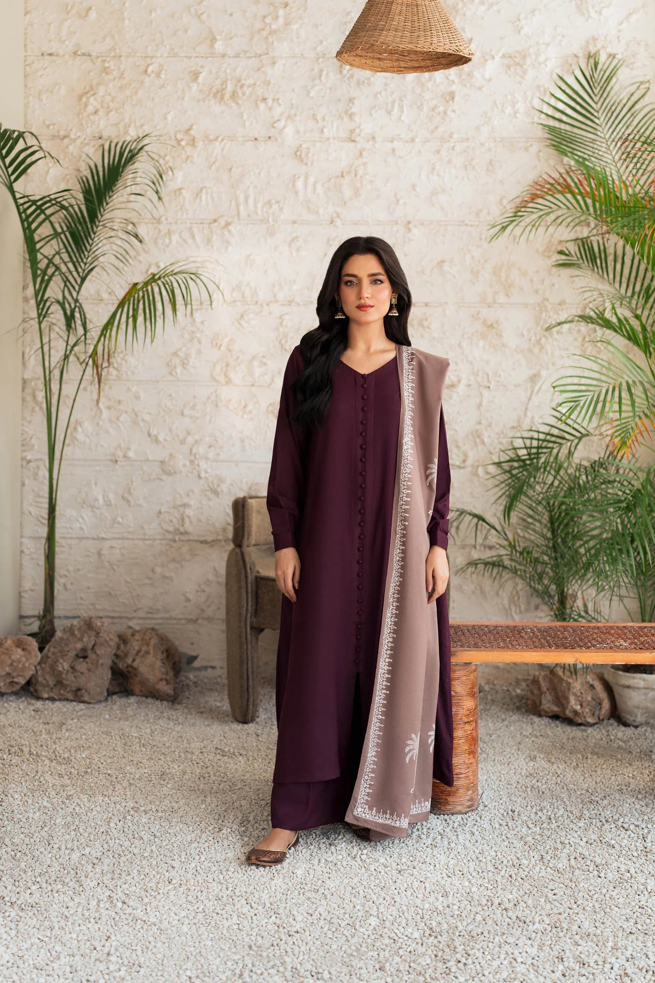 Libbasium 3 Piece dress Plum Palm