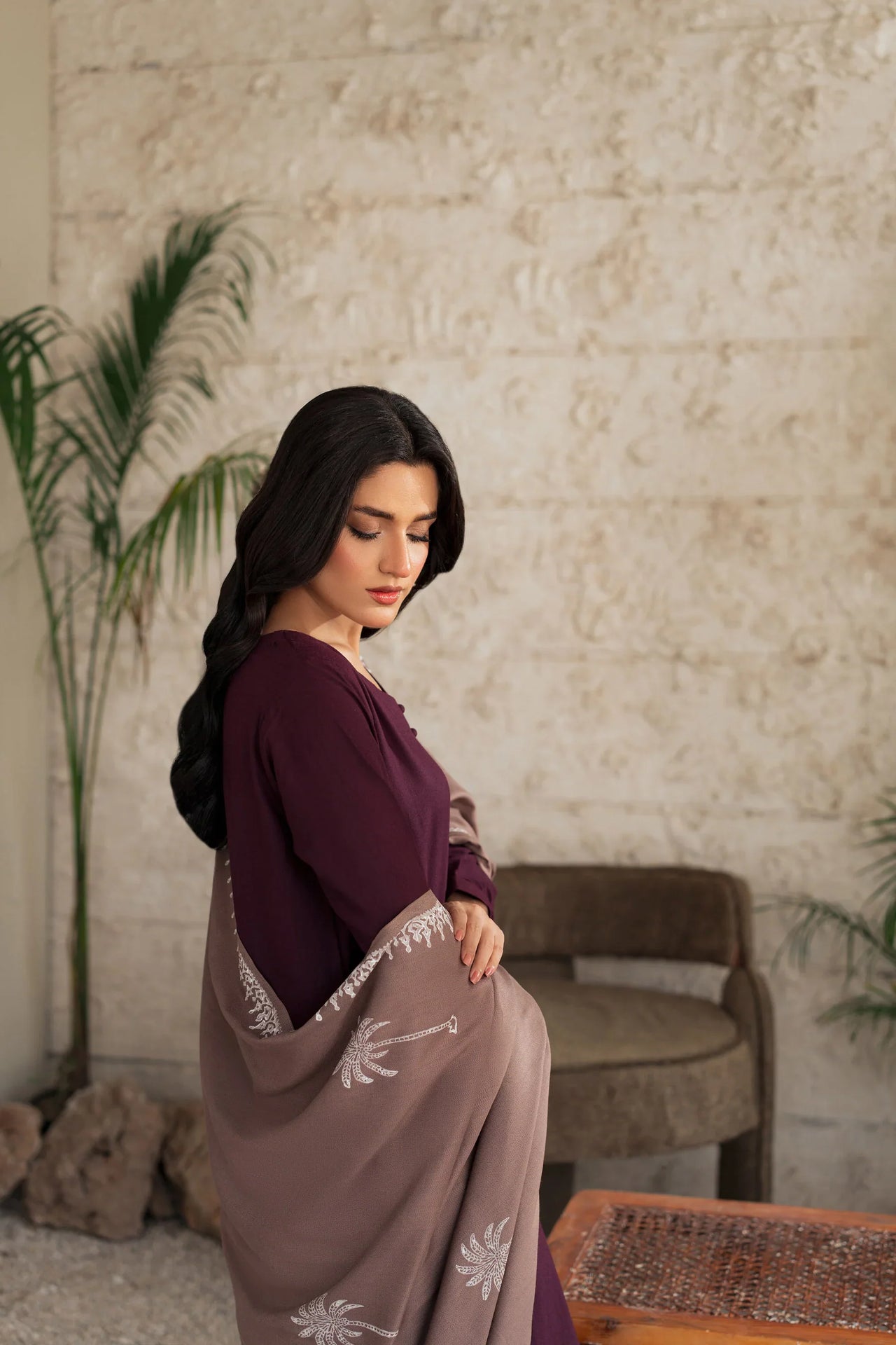 Libbasium 3 Piece dress Plum Palm