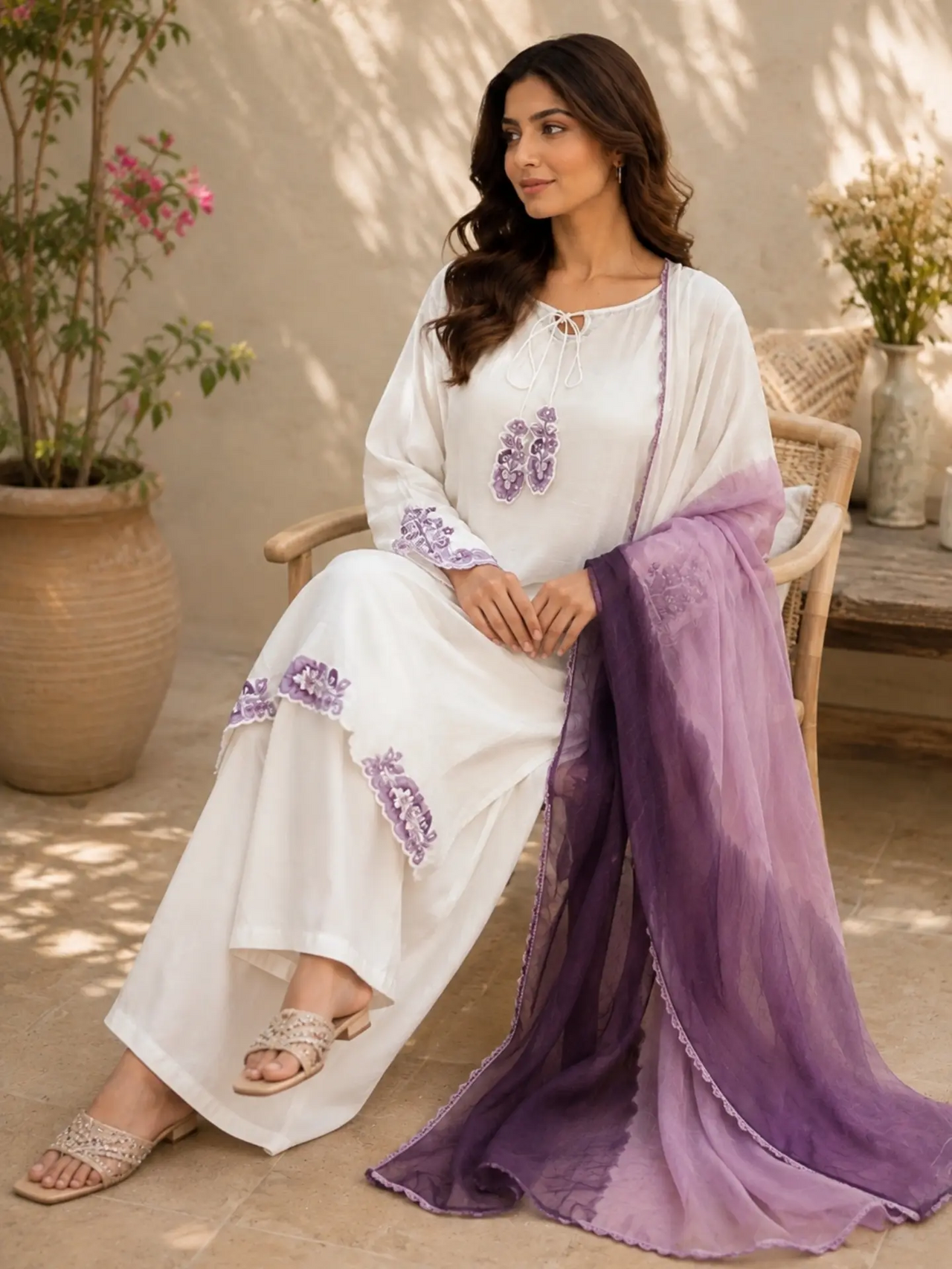 libbasium 3 Piece dress Wisteria White🤍