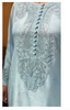3 Piece Premium Tussle Silk Embroidered Dress -Ice Blue Elegance