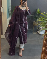 3-piece Embroidered cotton - JM-02